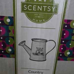 Scentsy Country Watering Can with Green and Pink Highlights